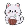 Xiaomi Cute Cat Drinking Coconut Water Enamel Pin Cartoon  Baby Shark In Coconut Water Summer Cool Brooch Bag Lapel Badge Jewelry Gifts