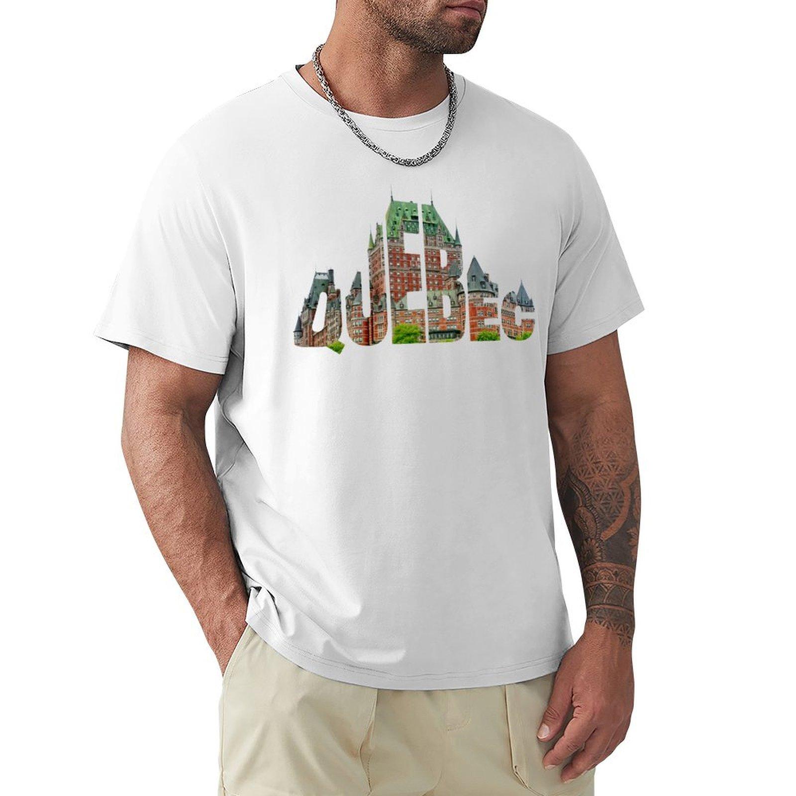 Quebec City Chateau Frontenac Typography Souvenir TShirt funny gifts oversized mens t shirt graphic S