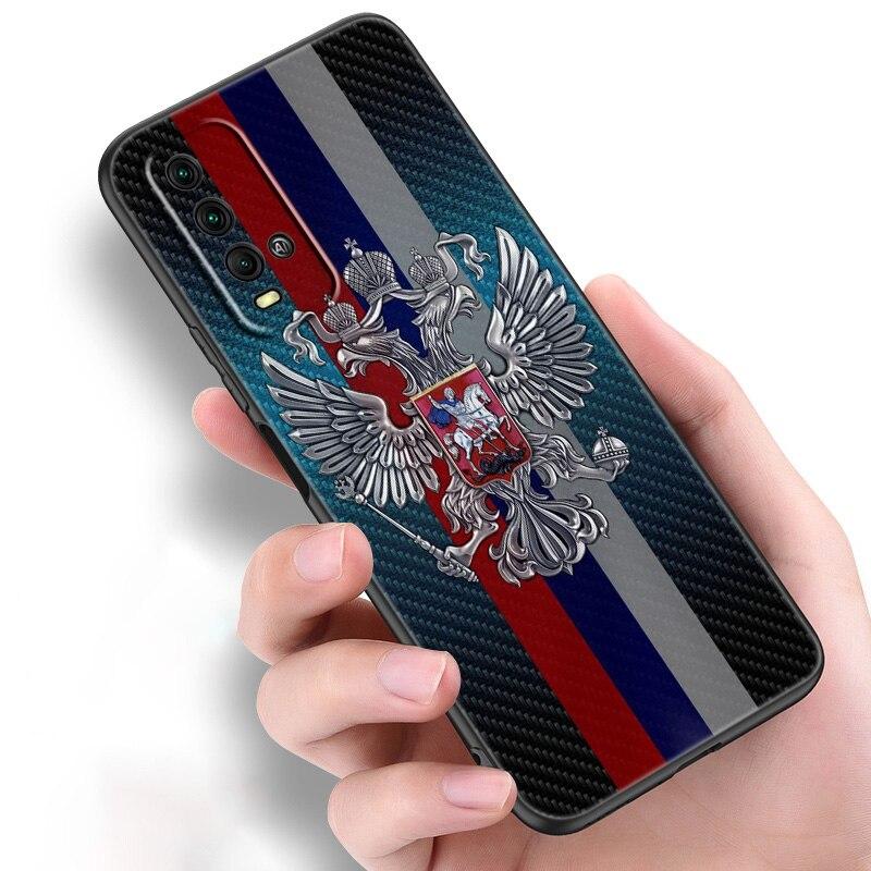 Russia Russian Flags Emblem Silicone Phone Case For Xiaomi Redmi Note 11 10 9 8 Pro 11T 10T 10S 9S 8T 9 9A 9C 9T Black Cover