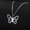 Collar de acero inoxidable para mujer y hombre, gargantilla con colgante de mariposa hueca, regalo de joyería de compromiso