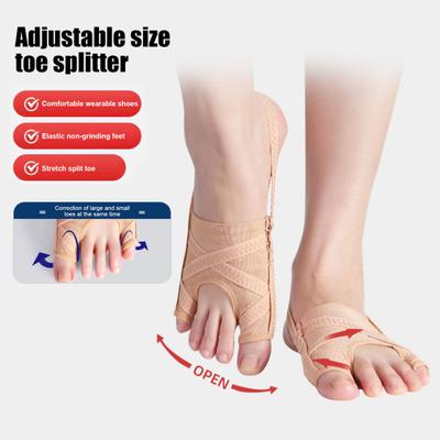 1 Pair Bunion Corrector Toe Separator Adjustable Gears for Bunion Relief Correction Comfortable Breathable Fabric Toe Straightener