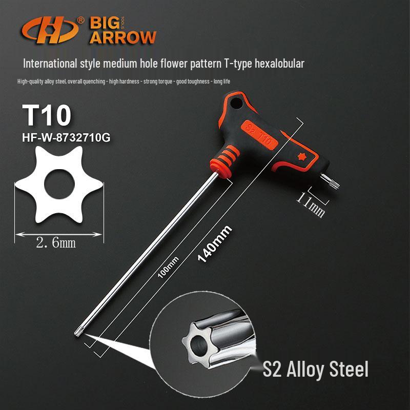 

Huafeng Giant Arrow T-Type Torx Hex Socket Wrench Set: Extended T15, T20, T30 Blade Torx Hex Wrench.