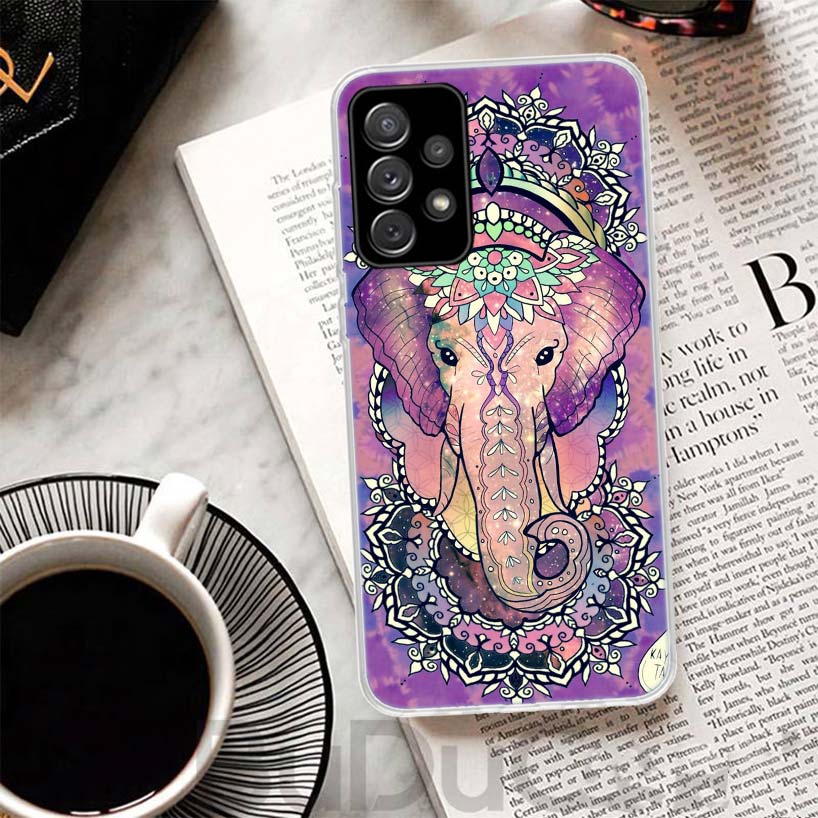 Elephant Mandala Aztec Cover For Samsung Galaxy A52 A42 A32 A22 A12 A50 A51 Phone Case A70 A71 A40 A41 A30S A31 A20E A21S A10S G