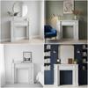 French Country Faux Fireplace Mantel Cabinet Painted Finish Freestanding