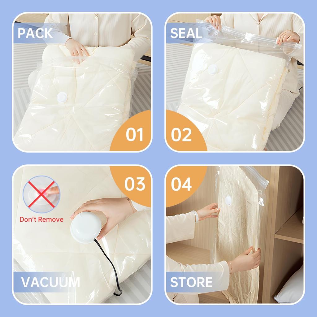 Multiple Sizes Vacuum Storage Bags with Pump Vacuum Sealed Bags for Organizer  Space Saver Bags For Clothes Clothing Organizer
