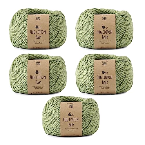 

Knitworm Hug Cotton Baby Yarn, Medium Weight, 5 Balls, 30g (Approx. 81m), 100% Cotton (4. Light Green)