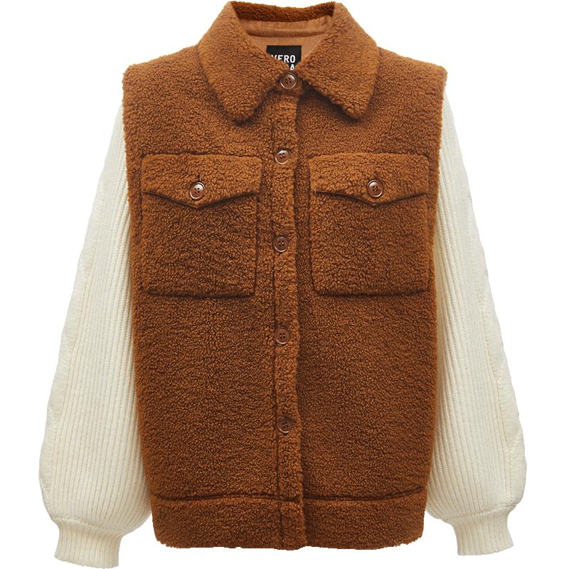 

VEROMODA Women s Retro Street Style Spliced Warm Jacket S