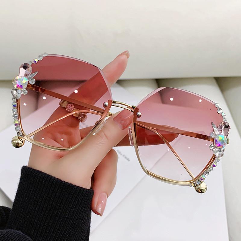 Hexagon Diamond Sunglasses Gold Resin Frame Ac Lens Fashion Shades Women 2022 Spring StyleG