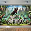 2D Dinosaurier Geburtstag Hintergrund Banner - Kinder Dschungel Party Foto Hintergrund