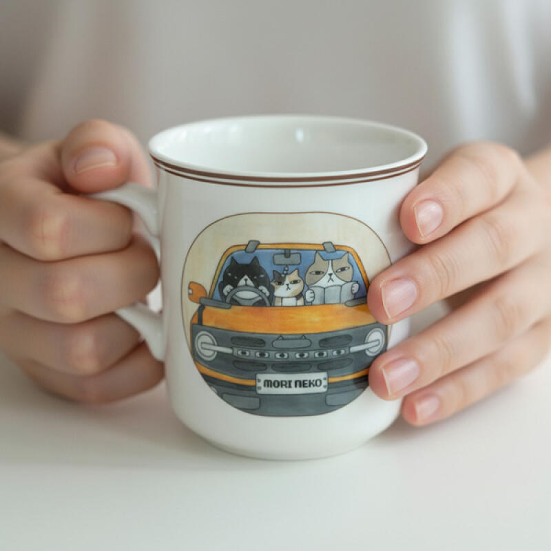 Morineko Cute Pop Art Cat Latte Coffee Mug 4P