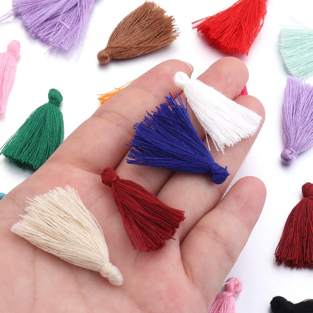 50pcs/lot 30mm Mini Cotton Tassels Colorful Tassel Charms For Jewelry Making DIY Earring Keychain Crafts Decoration Accessories