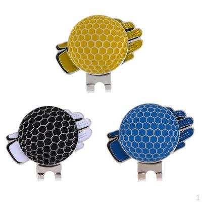 3 Pieces Golf Stainless Steel Ball Marker With Magnetic Hat Clip