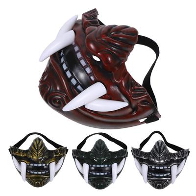Dress Up Half Face Mask Masquerade Party Cosplay Prop Funny Prajna Hannya Mask  Halloween