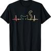 Herzschlag Katze Tier Silhouette Niedliche Katzenliebhaber T-Shirt