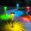 Set of 4 RGB and Warm White LED Solar Garden Lights, IP65 Waterproof, Stake Lights