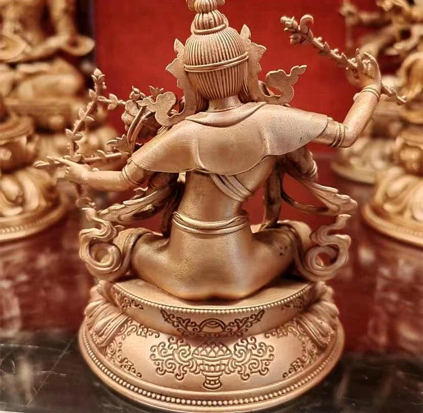 12cm Xizang Buddha Hall Makes a Statue of Ming Buddha Mother, and Carries a Small Copper Dharma Protector Buddha with You