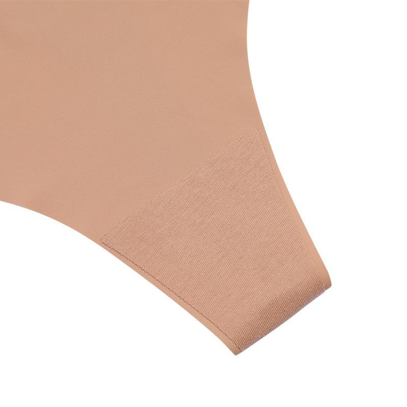 Large size European and American sexy thong women's t-pants one-piece seamless ice silk sexy fitness sports underwear
