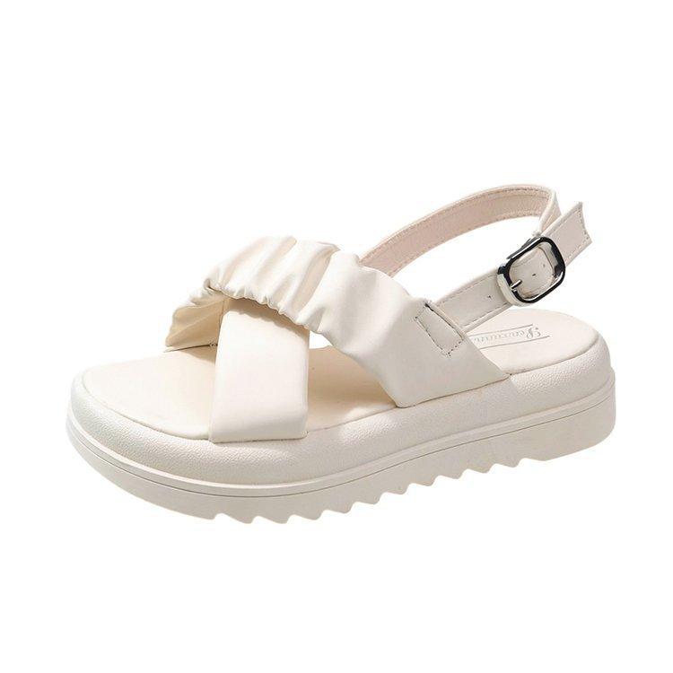 

Internet celebrity sandals women s summer wear 2025 new casual platform muffin one-word buckle beach shoes women 40