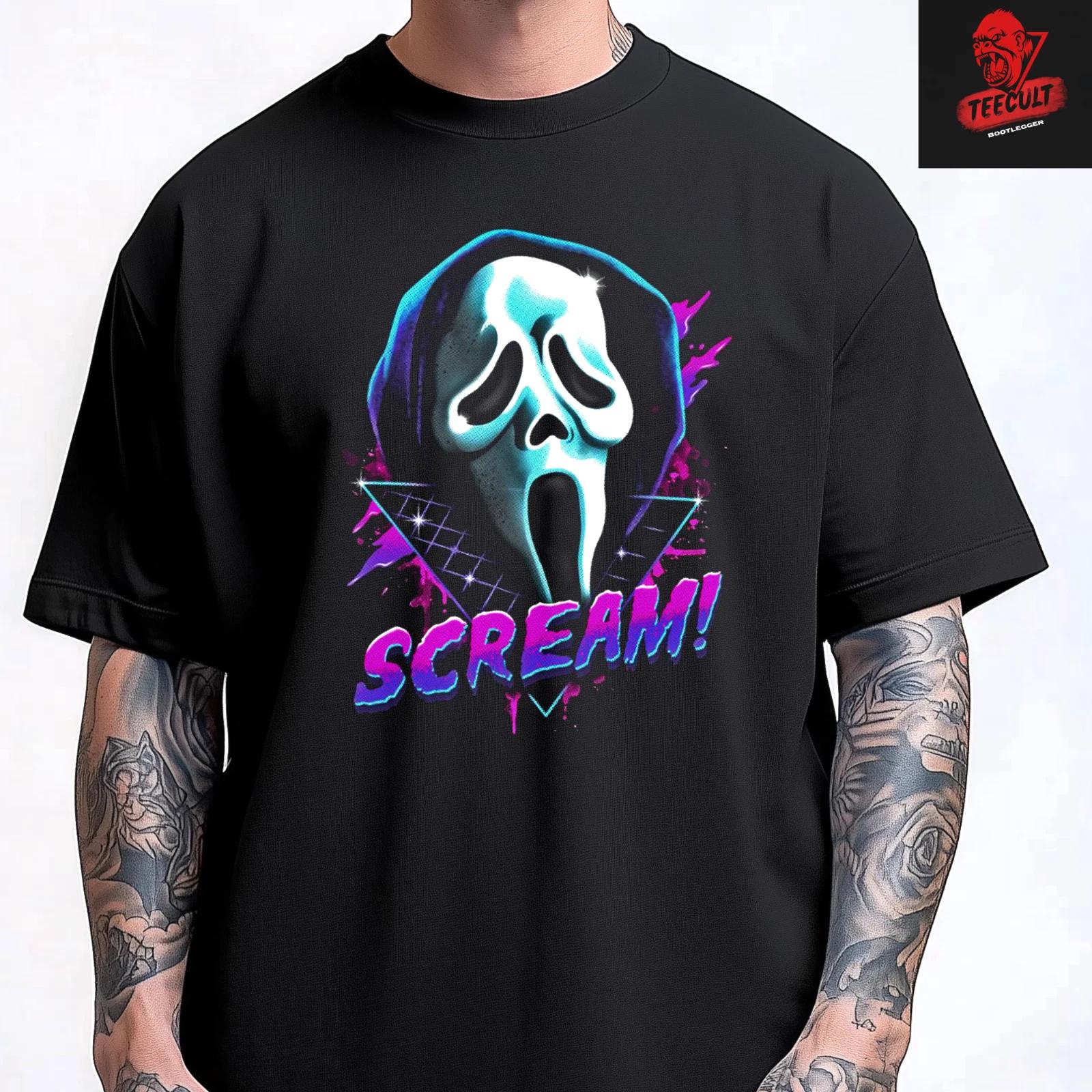 Men s and Women s T-shirts Scream Ghostface Horror Movie Retro TeeHeavy Cotton Unisex XXXL