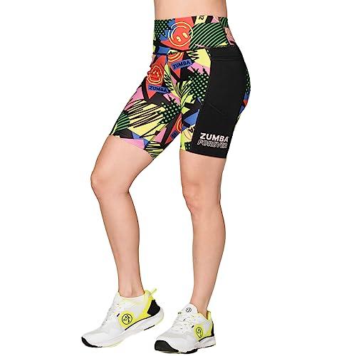 

ZUMBA WEAR Леггинсы с высокой талией и короткими штанинами для фитнеса, Размер XS, Черный, Z1B000279