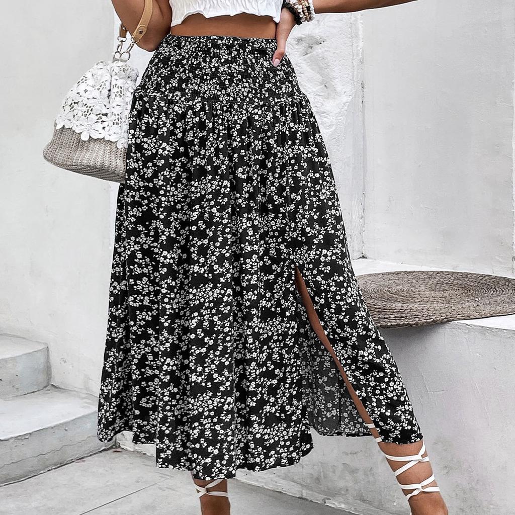 Women's  Casual And Fashionable High Waisted Skirt With Split Skirt  With Split Skirt