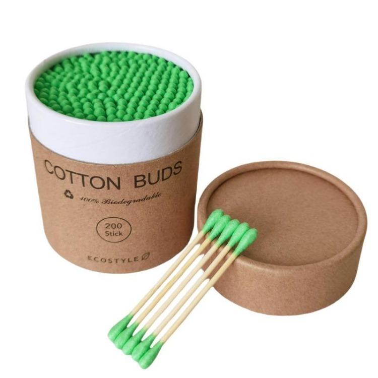 200 Round and Pointed Double-headed Cotton Swab Sticks In A Colored Paper Box Disposable Makeup Remover