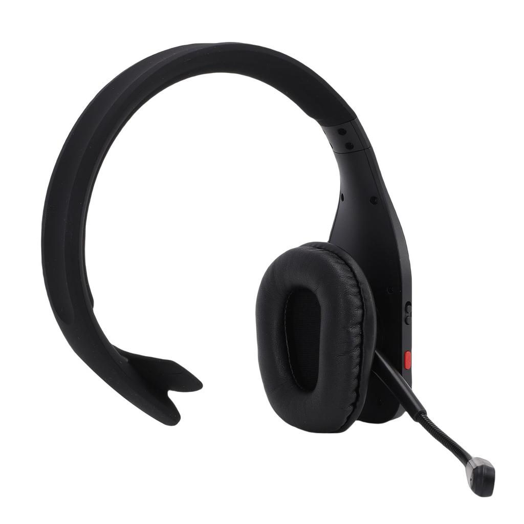 Trucker Bluetooth Headset with AI Noise Canceling Mic Mute Key Single Ear Wireless Headphones for Truck Driver Video