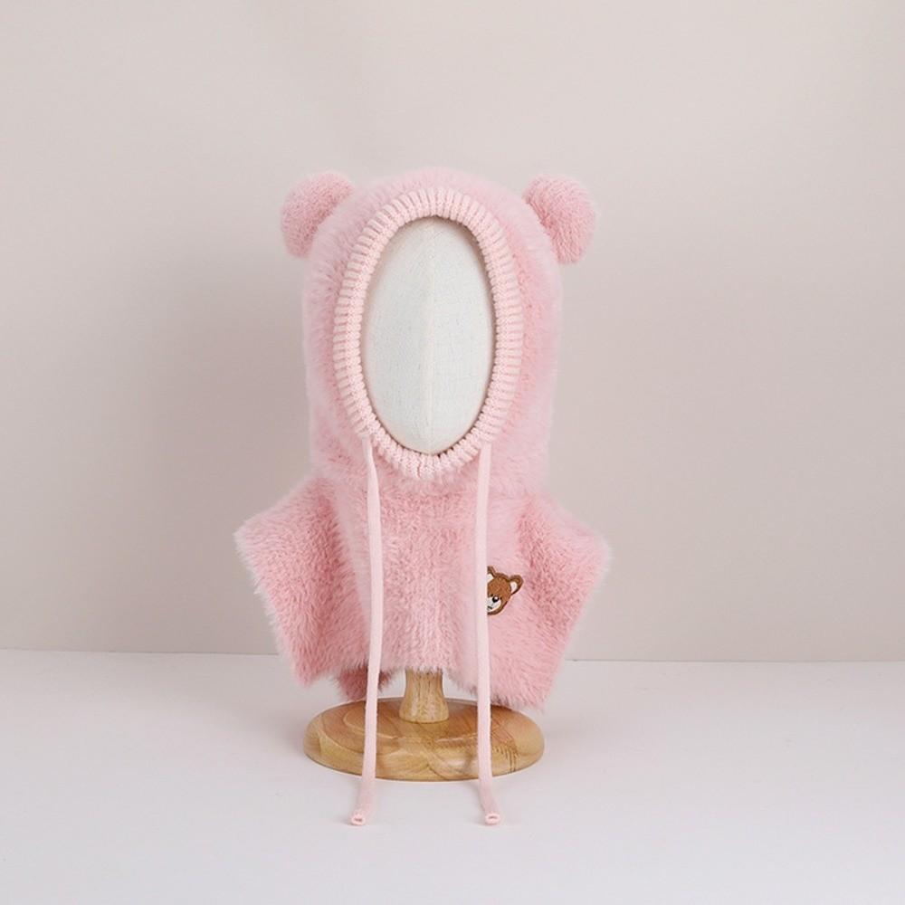 Plush Pullover Cap Shawl Kids Balaclava Hats Cute Children's Knitted Cap Children's