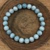 Natural Aquamarine Dyed Gemstone Beads Bracelet 7.5" , Handmade Stretch Bracelet, Unisex Beads Jewelry For Birthday Gift RBB-46