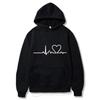 Heart Print ECG Hoodie - New Autumn/Winter Casual Sports Sweatshirt