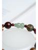 Multicolored Chalcedony Gourd Bracelet with Eighteen Handmade Prayer Beads and Five Sutras