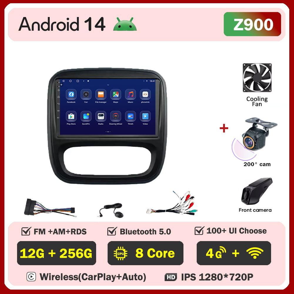 Android 14 Smart Car Systems For Renault Traffic 3 2014 - 2021 For Opel Vivaro B 2014 - 2018 Car Radio Player Stereo Head Unit