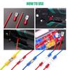 Twidec/Spade Crimp Connectors 2.8mm/4.8mm/6.3mm Male and Female Spade Connector Kit Includes Fork Ring Insulated Wire Connector 15 Types Crimp