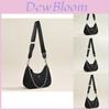 Bolsa de Corrente Preta Clássica Para Mulheres Elegante Bolsa de Ombro Hobo Com Nylon Impermeável