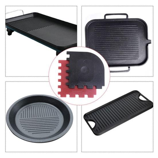 1 Set Grill Pan Scraper Non-slip Fadeless PC Dishwasher Safe Pan Cleaning Scraper for Glass