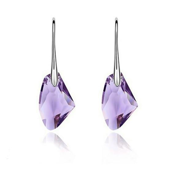 Hook Earrings Irregular Cut Rhinestone Dangle Women Piercing Earrings Jewelry for Party