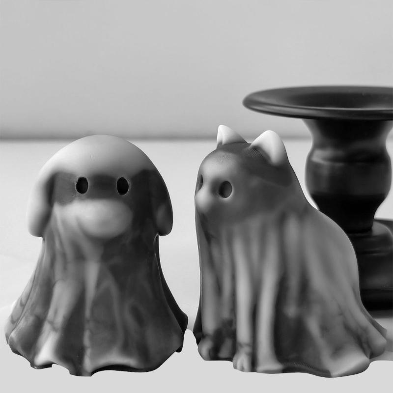 Reusable Silicone Specters Candle Mould for Halloweens Decorations With Pet Inspire Cats Dog Designs