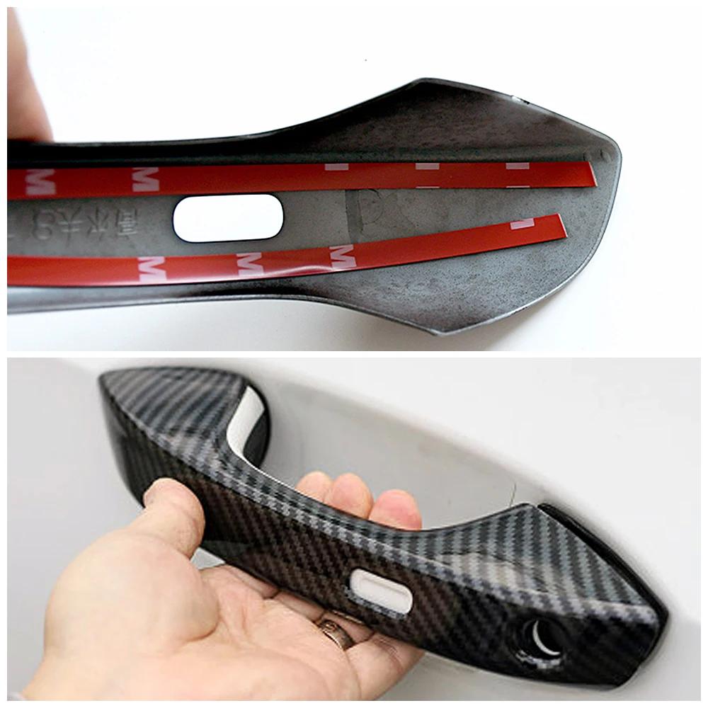 Für Volkswagen VW Golf 8 MK8 2020 2024 LHD Carbon Faser Farbe Ändern Chrom Türgriff Abdeckung Trim Schutz Aufkleber