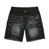 Short en jean d'été pour hommes Pantalon en jean cinq points Patch étoile à cinq branches rétro Coutures Pantalon décontracté