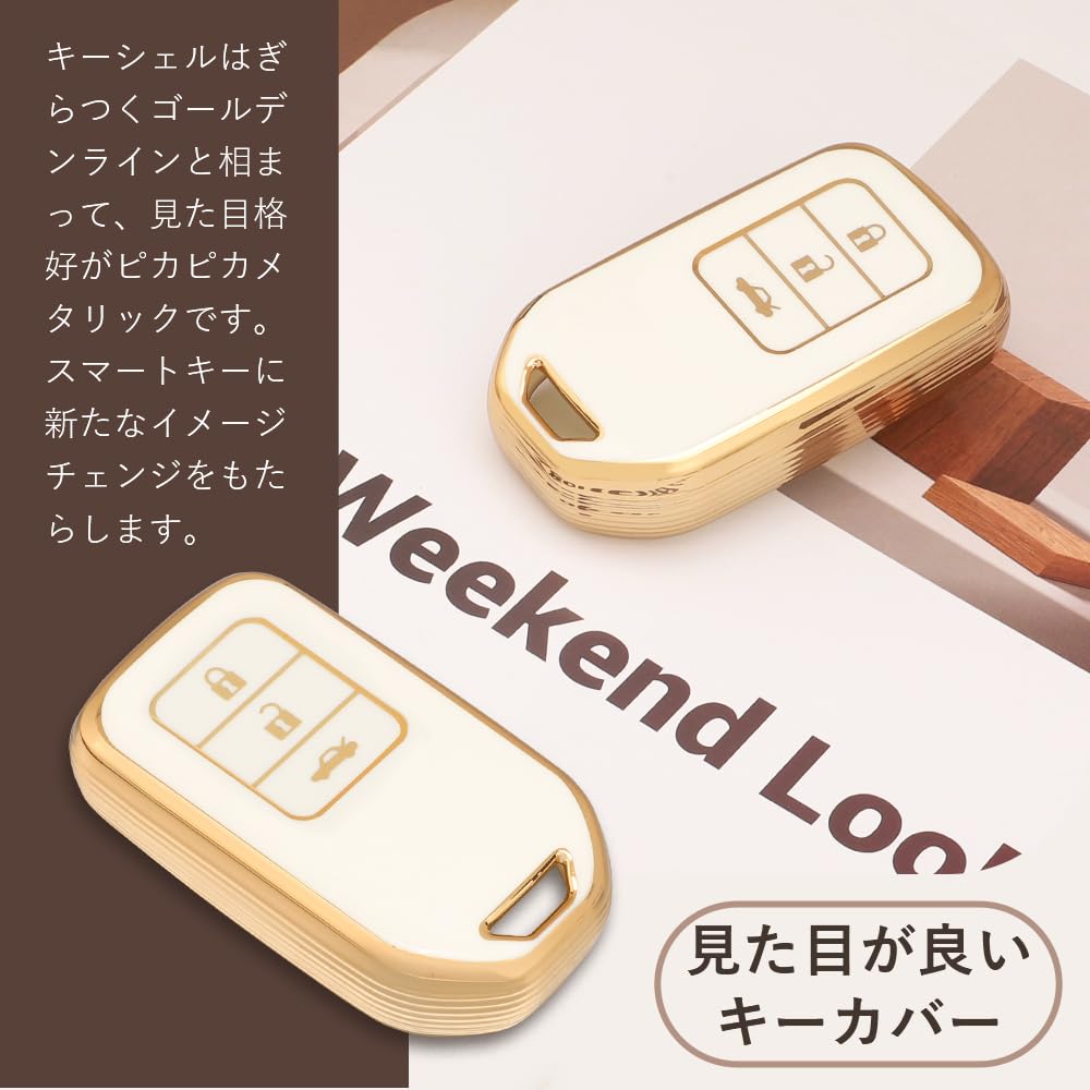 Futwod Key Case, 3 Button Key Holder, Odyssey Freed Civic CR-V S660, Key Cover,