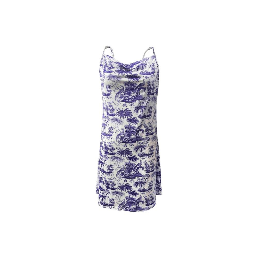 Women's Floral Print Tie Strap Square Neck Ruffle Boho Maxi Dress