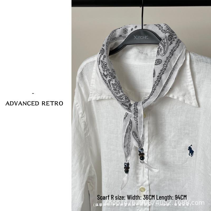 High-End Beaded Bandana Scarf: Spring & Autumn Fashion Accessory