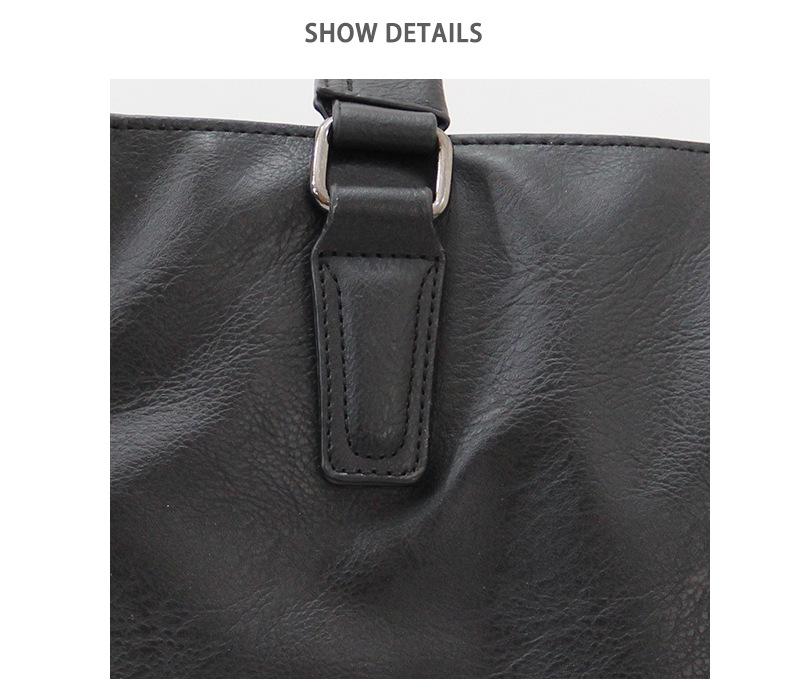 Korean Style Men's Leather Crossbody Briefcase