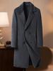 Men's Premium Double-Sided Wool Alpaca Double-Breasted Long Coat for Autumn/Winter