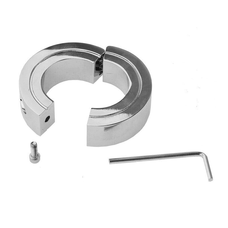 BDSM duży Heavy Duty mężczyzna piłka moszny nosze urządzenie do treningu penisa metalowy zamek Bondage Cock Ring opóźnienie wytrysku Sex zabawki