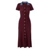 In Stock: S Brand 026 Summer French Women's Short Sleeve Elegant Knit Long Dress