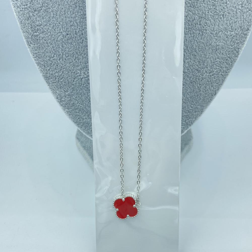 15MM Titanium Steel Four-Leaf Clover Necklace - Non-Fading, Fresh Forest Style