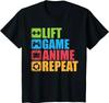 Lift Anime Game Repeat Gym T-Shirt for Men Women Game Lover Men Clothing T Shirt Men Streetwear Cotton Daily Four Seasons