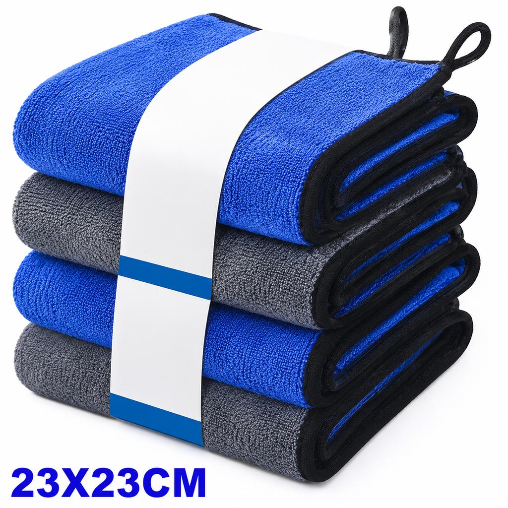 1-4pcs Microfiber Car Washing Towel Soft Quick Drying Windows Mirrors Wiping Rags Home Double Layer Cleaning Cloths 500GSM