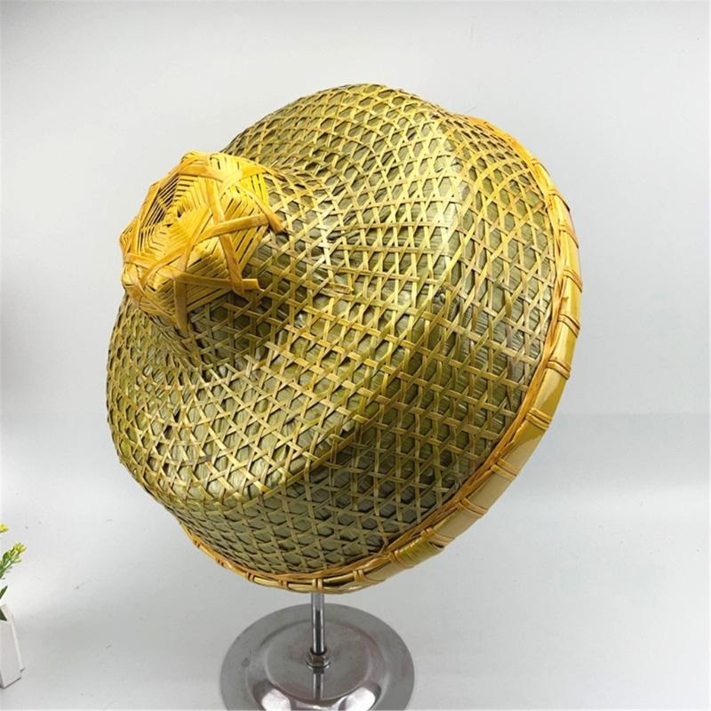 Ancient Oriental Style Bamboo Hat Chinese Costume Traditional Farmer Hat